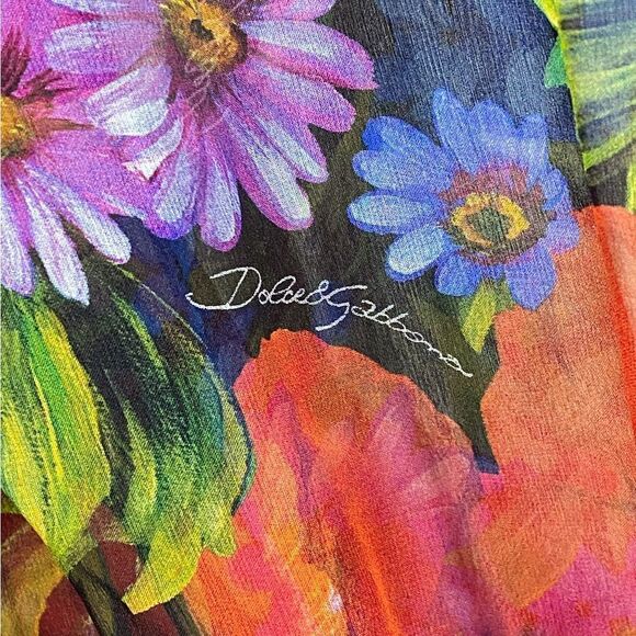 Dolce&Gabbana Floral Silk Chiffon Mini Dress size 38/ us size 2 - Picture 13 of 13